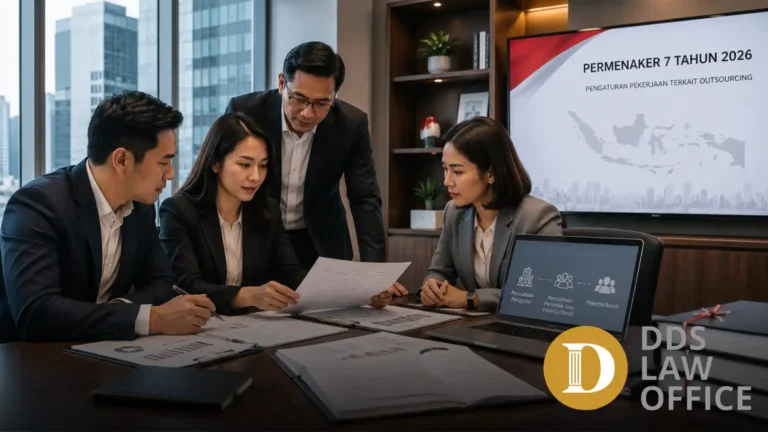 Ilustrasi perusahaan meninjau aturan outsourcing berdasarkan Permenaker 7 Tahun 2026