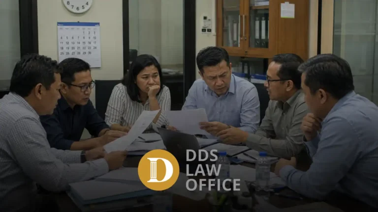 Risiko hukum RUPS terlihat dalam rapat pemegang saham dengan dokumen agenda dan surat pemanggilan yang sedang diperiksa